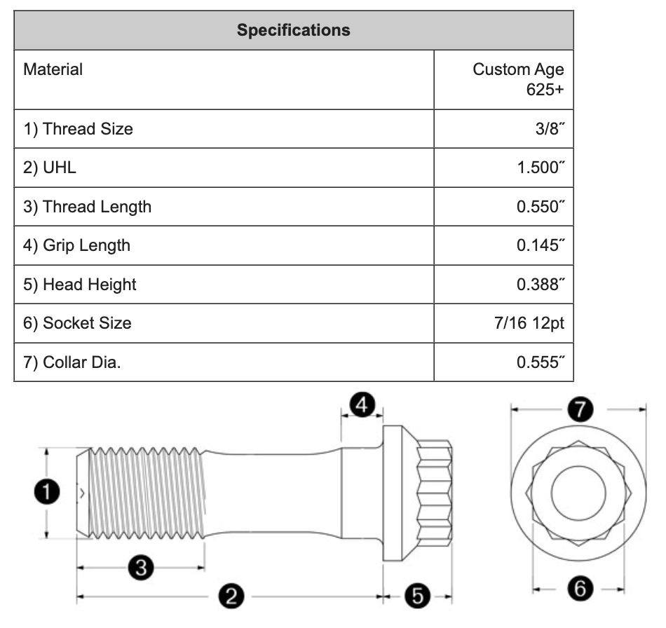 Yamaha Waverunner FX HO SHO SVHO FZR FZS VXR VXS ARP CustomAGE625+ Rod Bolts 300-6704